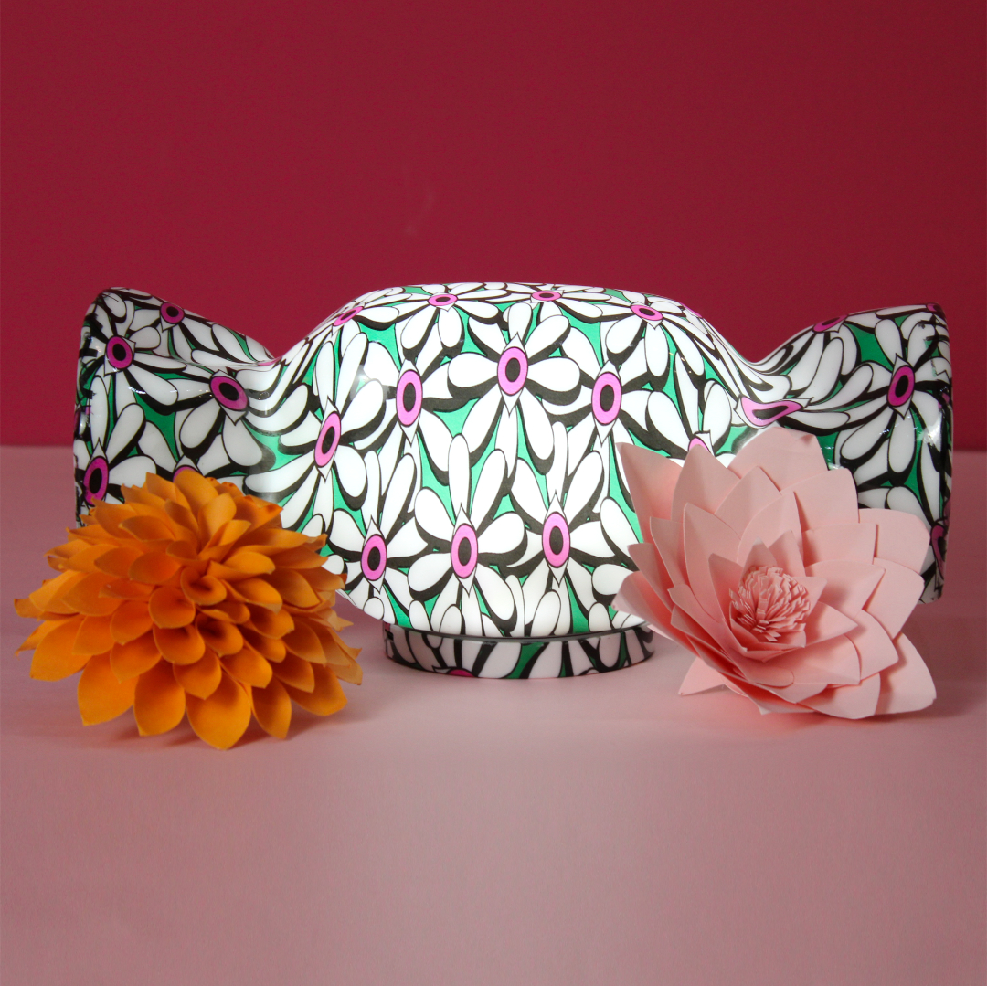 lampada a forma di caramella pattern fiori