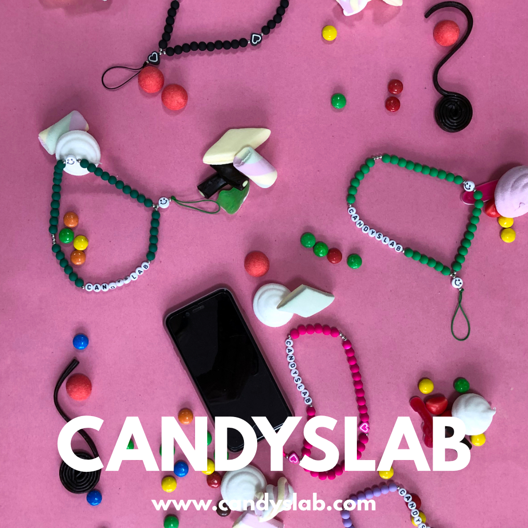portacellulare con perline candyslab in vari colori