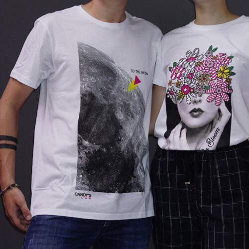 t-shirt moon+flower
