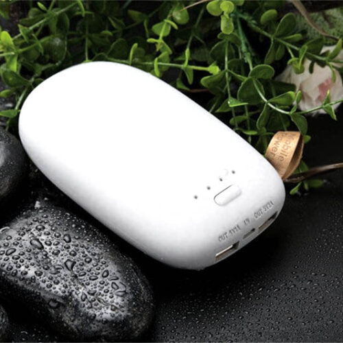 powerbank singola bianca a forma di sasso
