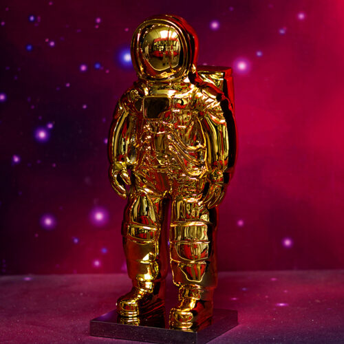 Statuetta di astronauta colore oro